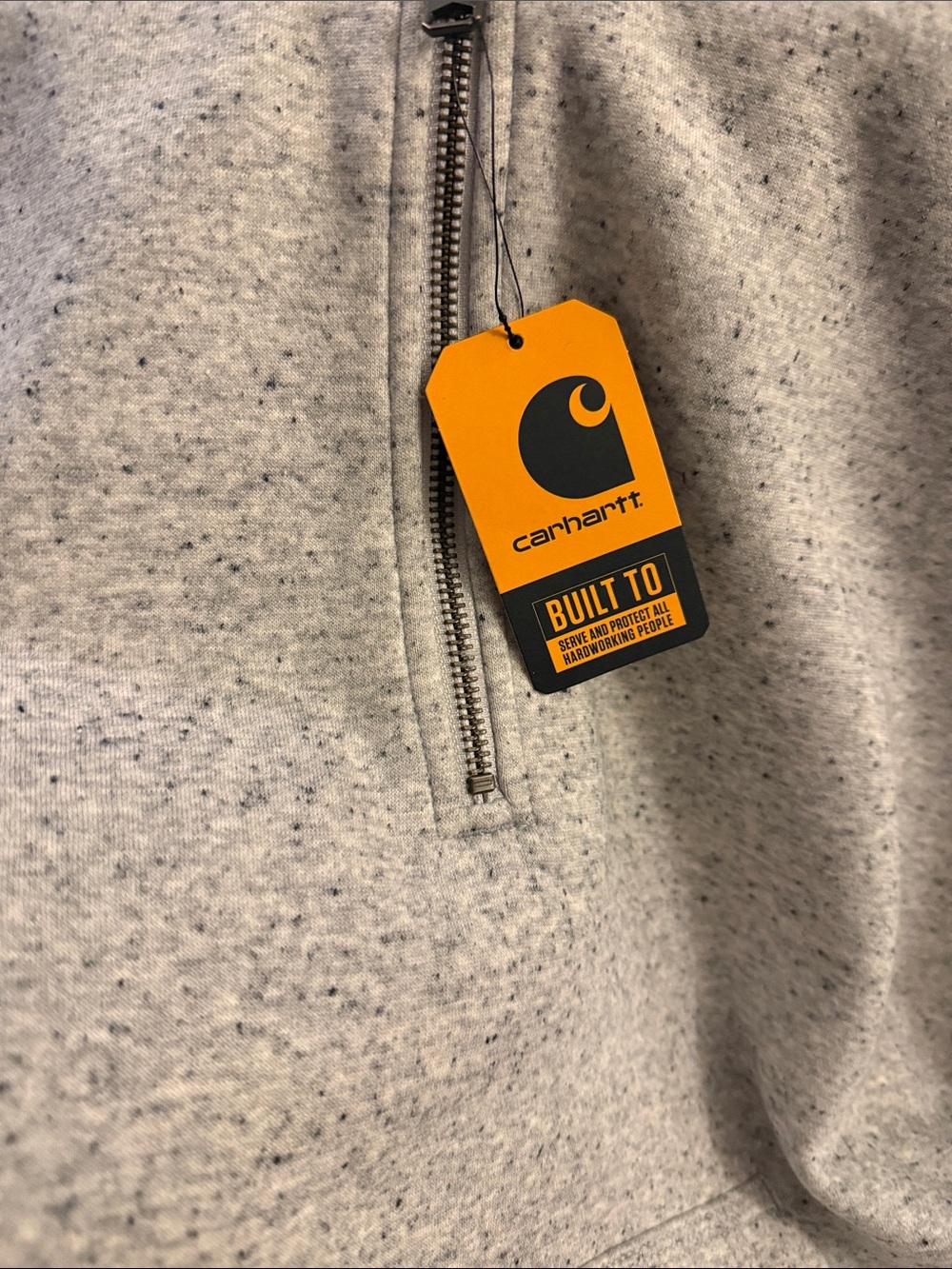 Women’sCarhartt Heather Speckled Gray Quarter-Zip Pullover with Tag